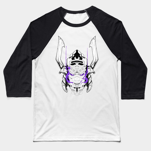 Galactus Oni Samurai - BW Baseball T-Shirt by AlternateRealiTEE